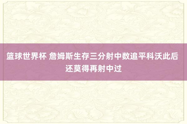 篮球世界杯 詹姆斯生存三分射中数追平科沃此后 还莫得再射中过