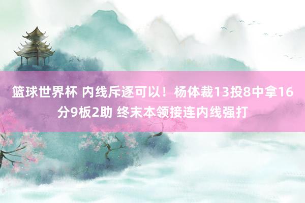 篮球世界杯 内线斥逐可以！杨体裁13投8中拿16分9板2助 终末本领接连内线强打