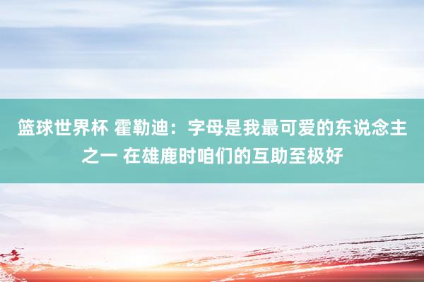 篮球世界杯 霍勒迪：字母是我最可爱的东说念主之一 在雄鹿时咱们的互助至极好