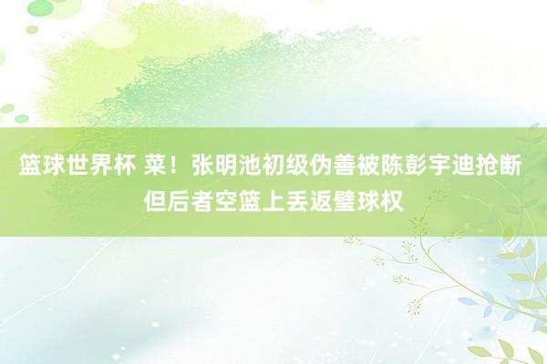 篮球世界杯 菜！张明池初级伪善被陈彭宇迪抢断 但后者空篮上丢返璧球权