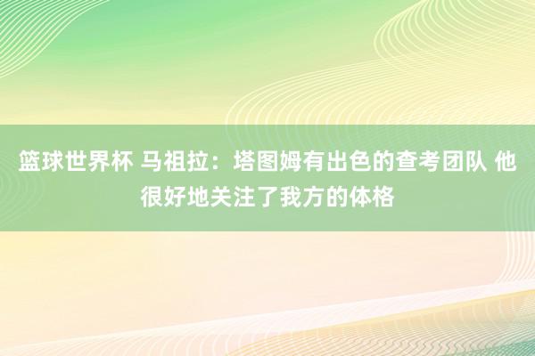 篮球世界杯 马祖拉：塔图姆有出色的查考团队 他很好地关注了我方的体格