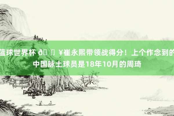 篮球世界杯 🔥崔永熙带领战得分！上个作念到的中国脉土球员是18年10月的周琦