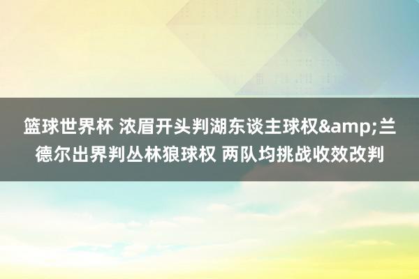 篮球世界杯 浓眉开头判湖东谈主球权&兰德尔出界判丛林狼球权 两队均挑战收效改判